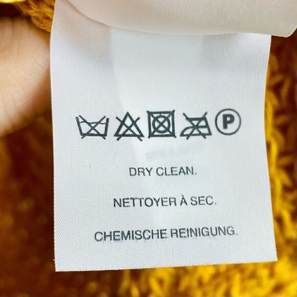 J Crew Short Sleeve Fringe Hem Knit Top Mustard/Gold S - Picture 7 of 9